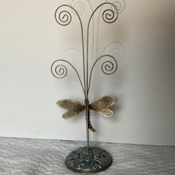 Metal and Enamel Dragonfly Display Stand - Photo or Jewellery Holder - Picture 7 of 16